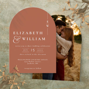 Invitación Arco Boda de fotografía elegante en un monograma d