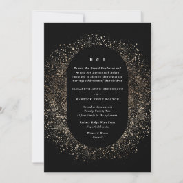 Invitación Arco Boda de Relieve metalizado formal negro y oro