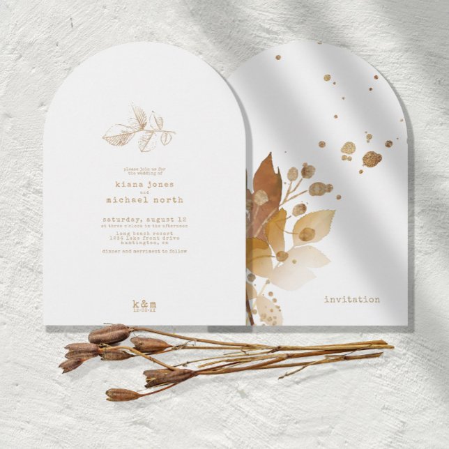 Invitación Arco Boda de salpicaduras de otoño dorado ID655 (Subido por el creador)