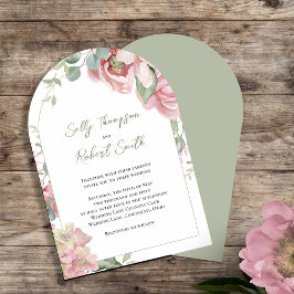 Invitación Arco Boda floral color de agua rosa Rubor