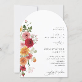 Invitación Arco Boda floral multicolor de verano