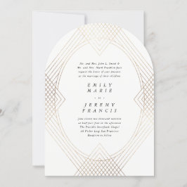 Invitación Arco Boda Gatsby Oval Simple Moderno