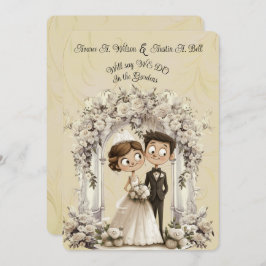 Invitación Arco Boda Whimsical Bride Groom
