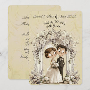 Invitación Arco Boda Whimsical Bride Groom