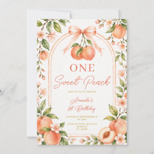 Invitación Arco Boho de Verano Cumpleaños Floral de Melocotón
