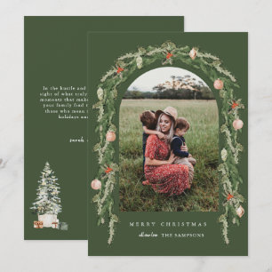 Invitación Arco botánico moderno foto Navidad vacaciones