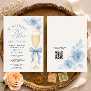 Invitación Arco Coquette Algo Azul Código QR Despedida de Sol