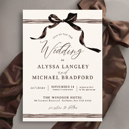Invitación Arco de acuarela marrón elegante simple boda de ma