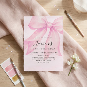 Invitación Arco de acuarela rosa cumpleaños de niñas por prim
