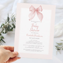 Invitación Arco de Acuarela Rosa Elegante para Baby Shower Co