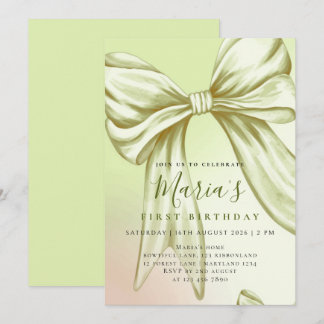 Invitación Arco de acuarela verde lima personalizado para pri