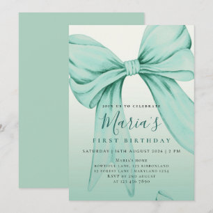 Invitación Arco de acuarela verde menta personalizado para el
