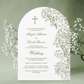 Invitación Arco de Aliento de Bebé Boda Religiosa