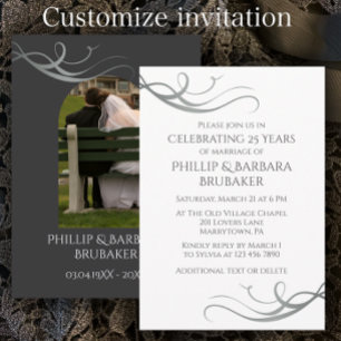 Invitación Arco de aniversario de bodas personalizado moderno