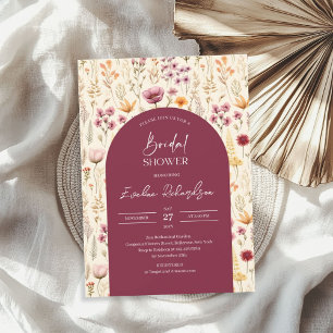 Invitación Arco de arca de Boho acuarela violeta profunda