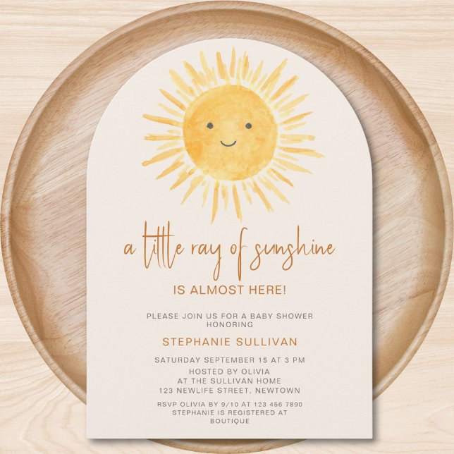 Invitación Arco de Baby Shower Boho Un Poco de Sol (Subido por el creador)