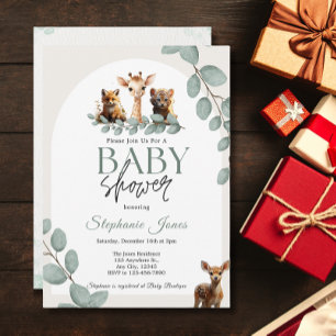 Invitación Arco de Baby Shower para animales salvajes de un S