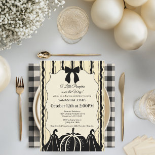 Invitación Arco de Baby Shower Rayas Calabazas Neutro al Géne