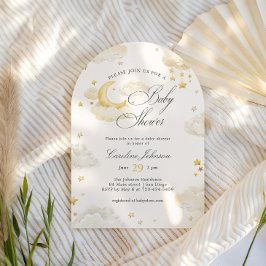 Invitación Arco de Baby Shower Soñador de Luna y Estrellas