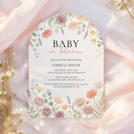 Invitación Arco de bienvenida para baby shower floral de prim