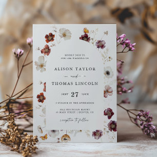 Invitación Arco de boda de flores boho de otoño