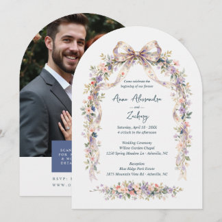 Invitación Arco de boda de flores silvestres pastel Coquette 