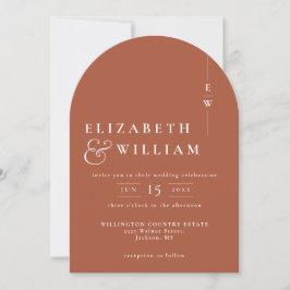 Invitación Arco de boda de foto con código QR de monograma de