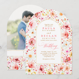 Invitación Arco de boda de jardín floral boho flor silvestre 