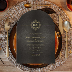 Invitación Arco de Boda de oro filigrí fino ID871