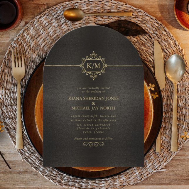 Invitación Arco de Boda de oro filigrí fino ID871 (Subido por el creador)