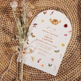 Invitación Arco de boda de otoño rústico con calabaza