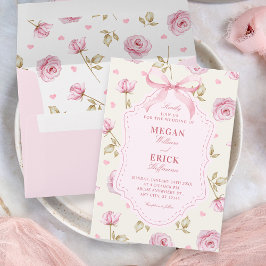 Invitación Arco de boda de rosas rosadas con patrón