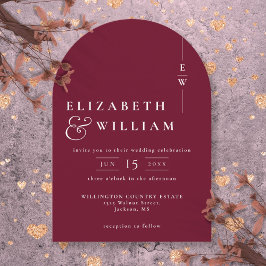 Invitación Arco de boda elegante y moderno de monograma en bu