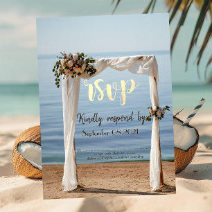 Invitación Arco de boda en la playa Floral RSVP