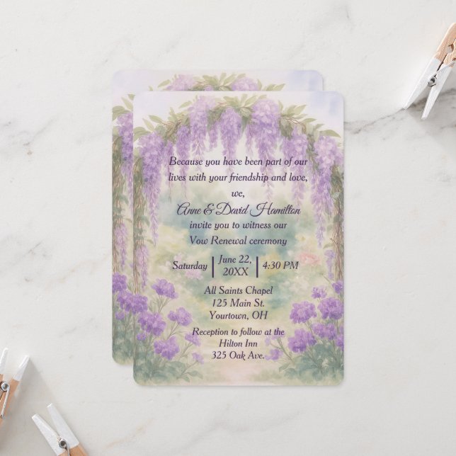 Invitación Arco de Boda en un jardín de verano (Anverso/Reverso In Situ)