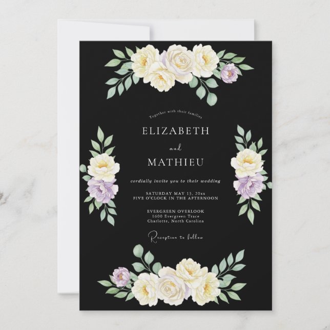 Invitación Arco de Boda Flor de Crema (Anverso)