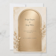 Arco de boda metálico dorado botánico elegante