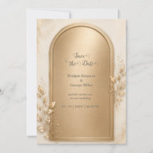 Arco de boda metálico dorado botánico elegante