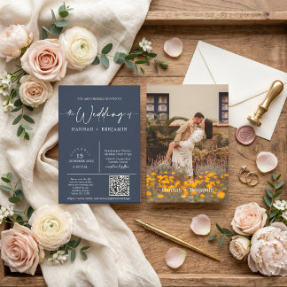 Invitación Arco de Boda Minimalista Moderno de la Marina Códi
