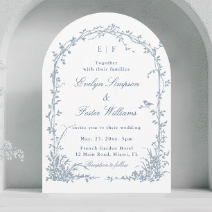 Invitación Arco de boda romántico del jardín botánico azul po