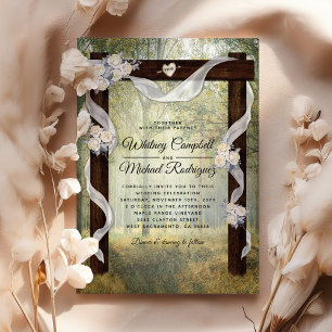 Invitación Arco de Boda Rústico Encantado del Bosque