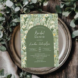 Invitación Arco de Boho acuarela polvoriento primavera silves