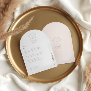 Invitación Arco de Boho Festesista Celestial Mínimo Moon & St