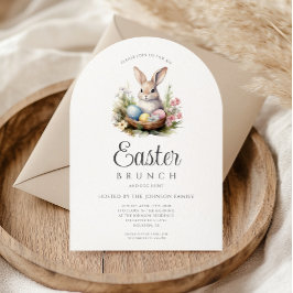 Invitación Arco de Brunch de Pascua de Conejito Adorable
