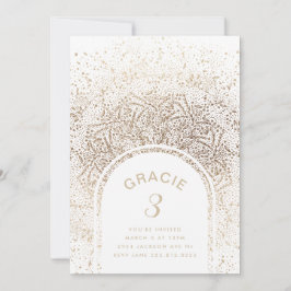 Invitación Arco de Celebración del Relieve metalizado dorado 