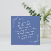 Arco de coqueta escrito a mano azul regalo de boda