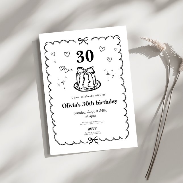 Invitación arco de coqueta negro perrito 30 años (Subido por el creador)