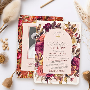 Invitación Arco de corona de otoño Cruz Celebración de la vid