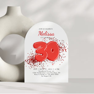 Invitación Arco de Cumpleaños de Adultos Confetti de los Glob
