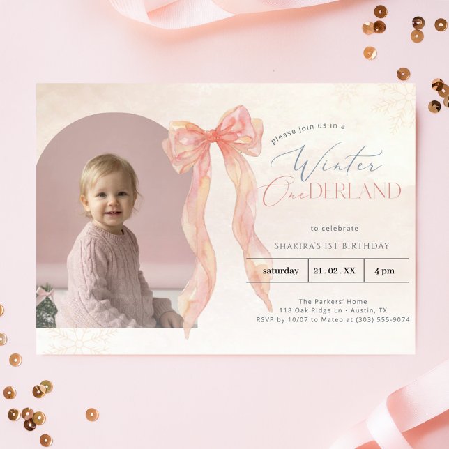 Invitación Arco de Cumpleaños número 1 de Winter Onederland c (Subido por el creador)